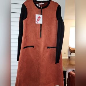 Girl's Suede Zipper Dress s:12